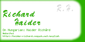 richard haider business card
