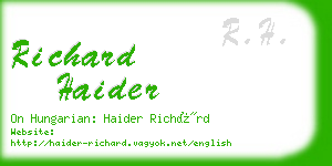 richard haider business card